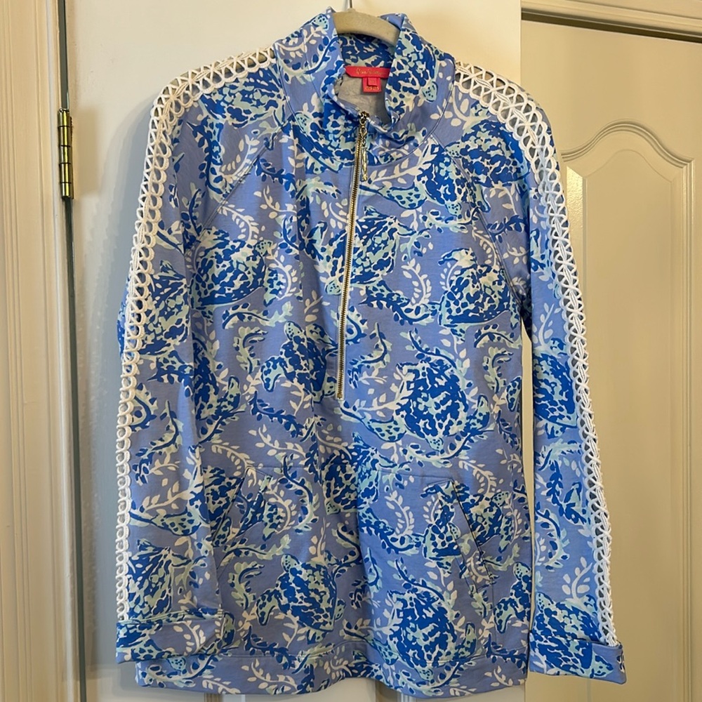 Lilly Pulitzer pop over with lace detail